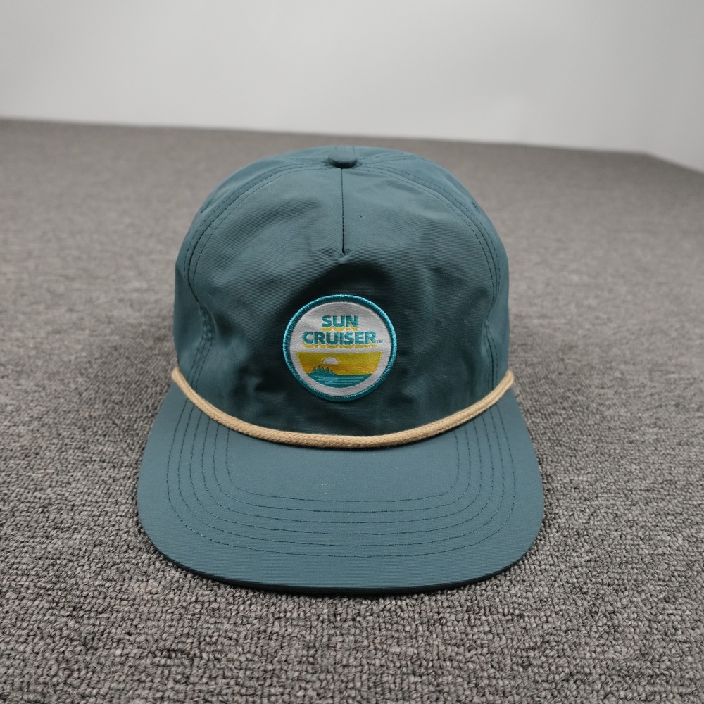 Sun Cruiser Hat Cap Snap Back Mens One Size Green Rope Beach Patch Baseball
